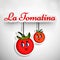 Illustration of La Tomatina festival in spain background