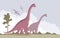 Illustration of a large brachiosaurus with a long neck