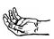 Illustration of left hand with palm up