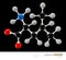 Illustration of Leucine Molecule isolated black background