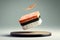 Illustration of levitating sushi. AI generation