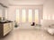 Illustration of lightweight minimalist interior of a modern b