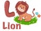Illustration lion animal alphabet L cute for children