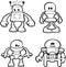 Illustration of little robots