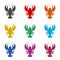 Illustration of a lobster, Lobster icon or logo, color set