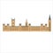 Illustration of the London Palace of Westminster in England isolated on a white background