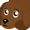 Illustration of Lonely Brown Dog Cartoon, Cute Funny Character, Flat Design