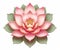 Illustration of a lotus flower image in pink and green, inspired by serene and peaceful landscapes and meditation. Generative AI