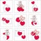 Illustration of Love icons. Ideal for Valetine Cards decoration. 9 icons