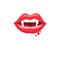 Illustration  lovely red shiny vampire lips