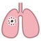 Illustration of lungs on white background, Aspiration