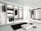 Illustration of Luxurious white wardrobe