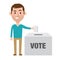 Illustration Of Male Character Putting Vote In Ballot Box