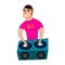 Illustration of a Male Disc Jockey