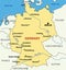 Illustration - map of Germany - vector