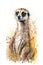 Illustration meerkat in watercolor. Animal on a white background, generative AI