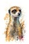 Illustration meerkat in watercolor. Animal on a white background, generative AI