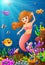 Illustration mermaid under the sea