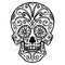 Illustration of mexican sugar skull. Day of the dead. Dia de los muertos. Design element for logo, label, emblem, sign, poster, t