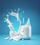 illustration, Milk Splash On background, beautiful abstract (Created with Generative AI technology)