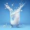 illustration, Milk Splash On background, beautiful abstract (Created with Generative AI technology