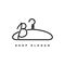 Illustration of minimalist botique logo design . the elegant wire hanger icon