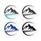 The illustration of Minimalist Landscape Hills Mountain Peaks Vector logo design.