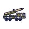 Illustration of the missile vehicle bringing a rocket missile