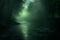 illustration of misty river in forest in the night. Generative AI