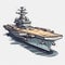 Illustration of a modern aircraft carrier.