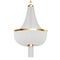 Illustration  modern luminous chandelier with crystal pendants on a white background