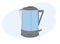 Illustration of modern stylish electric kettle in blue color