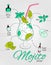 Illustration of mojito alcoholic recipe.
