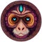 illustration of monkey head in hand draw mandala style good for logo