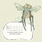 Illustration monster fly with long legs, wings and