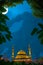 Illustration Mosque or Masjid in the Middle of a Forest. Ramadan Kareem, Eid al-Fitr and Eid al-Adha background. Generative AI