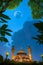 Illustration Mosque or Masjid in the Middle of a Forest. Ramadan Kareem, Eid al-Fitr and Eid al-Adha background. Generative AI