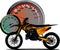 Illustration motocross rider ride the motocross bike