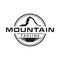 Illustration of mountain and water surface logo