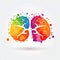 illustration multicolor minimal brain