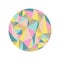 Illustration of multicolored abstract polygonal circle of gentle colors.