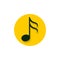 Illustration Multimedia Icon, Music note, Yellow circle