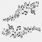 Illustration of musical notes, black and white color
