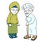 Illustration of Muslim Elderly Cartoon -Character Vector