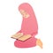 Illustration of A Muslim Girl read Quran Islam holy book