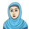 Illustration Muslim woman wearing hijab