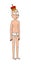 Illustration of a naked king in the crown and shorts. Vector. Flat style. Nude young cartoon man