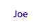 Illustration, name joe isolated in a white background