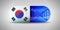 Illustration of the national pharmaceuticals of South Korea. Drug production in South Korea. National flag of South Korea on