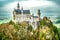 Illustration Neuschwanstein Castle. New Swanstone Castle. Fairytale palace